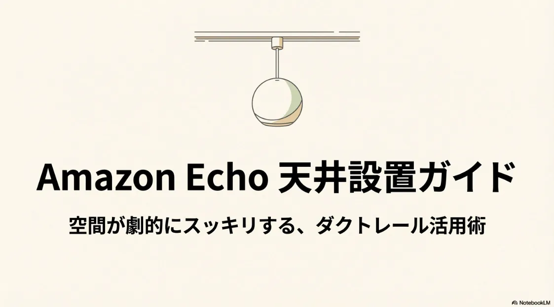 Amazon Echoをダクトレールを使って天井に設置する方法を解説するガイドの表紙画像