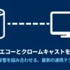 Amazon EchoとChromecastのデバイス連携イメージとタイトル「最新の連携テクニック」