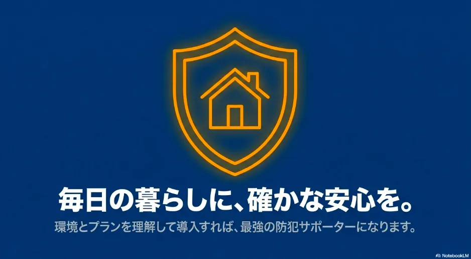 まとめ：毎日の暮らしに確かな安心を（環境とプランを理解して導入すれば最強の防犯サポーターになります）