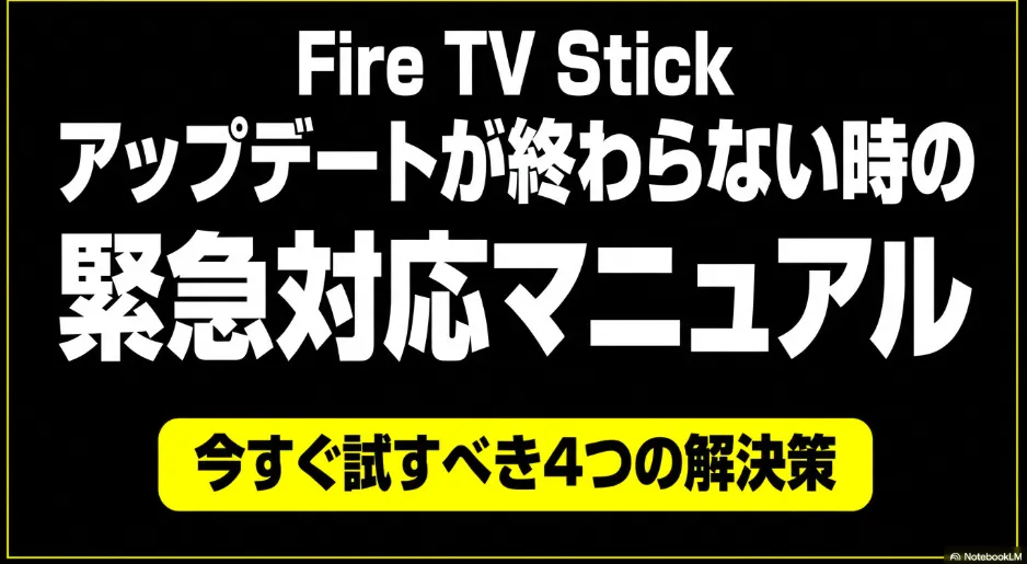 Fire TV Stickアップデートが終わらない時の緊急対応マニュアル。今すぐ試すべき4つの解決策