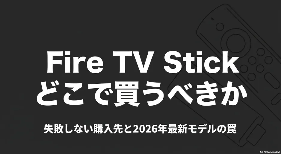 Fire TV Stick どこで買うべきか 失敗しない購入先と2026年最新モデルの罠