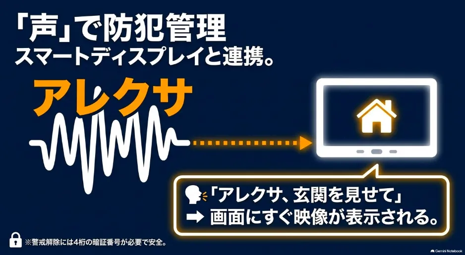 Amazon RingとAlexaを連携させて声で防犯管理を行う機能を紹介するスライド