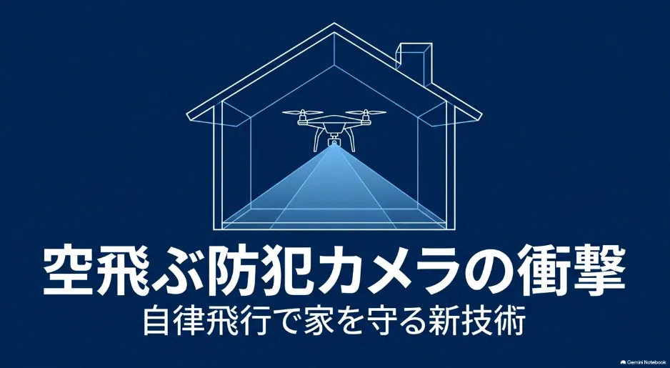 空飛ぶ防犯カメラ「Amazon Ringドローン」が自律飛行で家を守るイメージ図