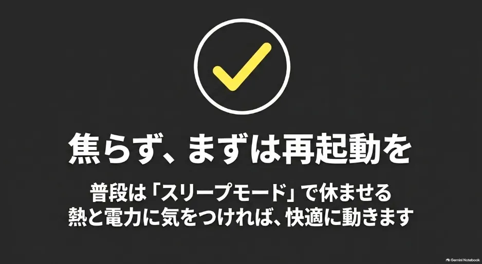 普段はスリープモードで休ませ、熱と電力に気をつけるというFire TV Stick対策のまとめ