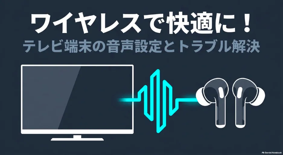 テレビ端末の音声設定とトラブル解決をワイヤレスで快適にするガイドの表紙