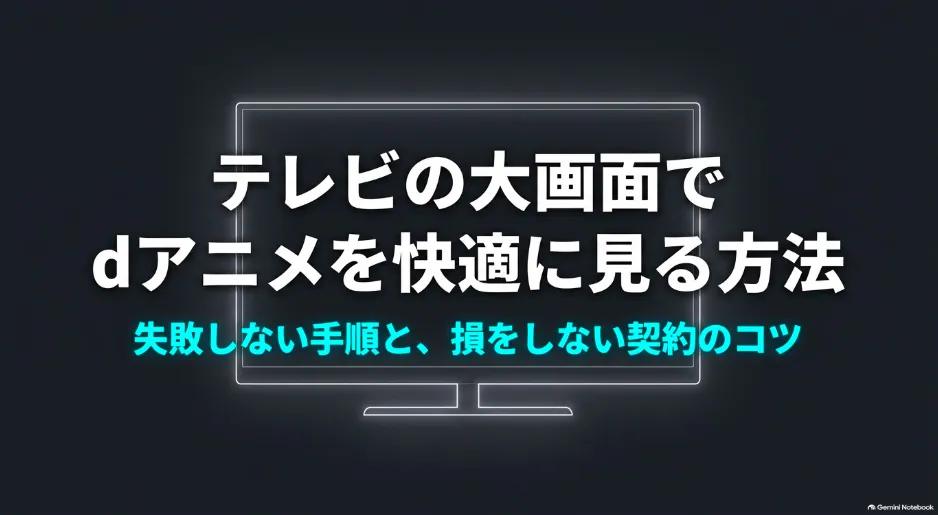 Fire TV Stickでdアニメを快適に視聴するための3ステップ（契約、接続、視聴）
