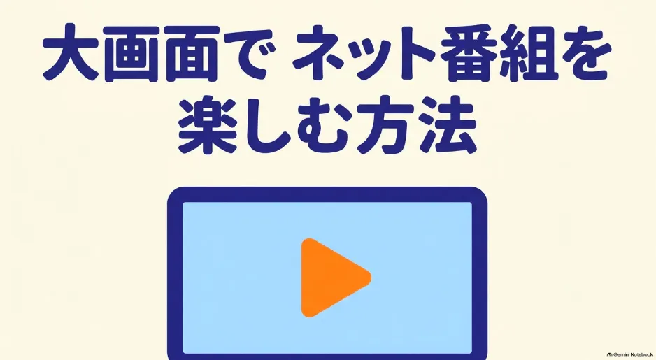 大画面でネット番組を楽しむ方法のタイトルスライド