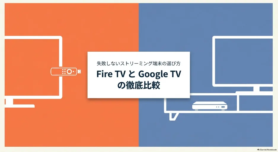 失敗しないストリーミング端末の選び方。Fire TVとGoogle TVの徹底比較の表紙画像。